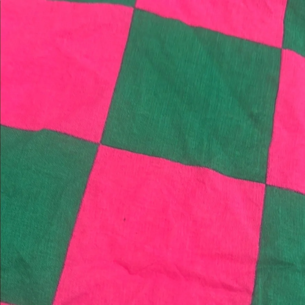 Lush Pink and Green Checkered scarf